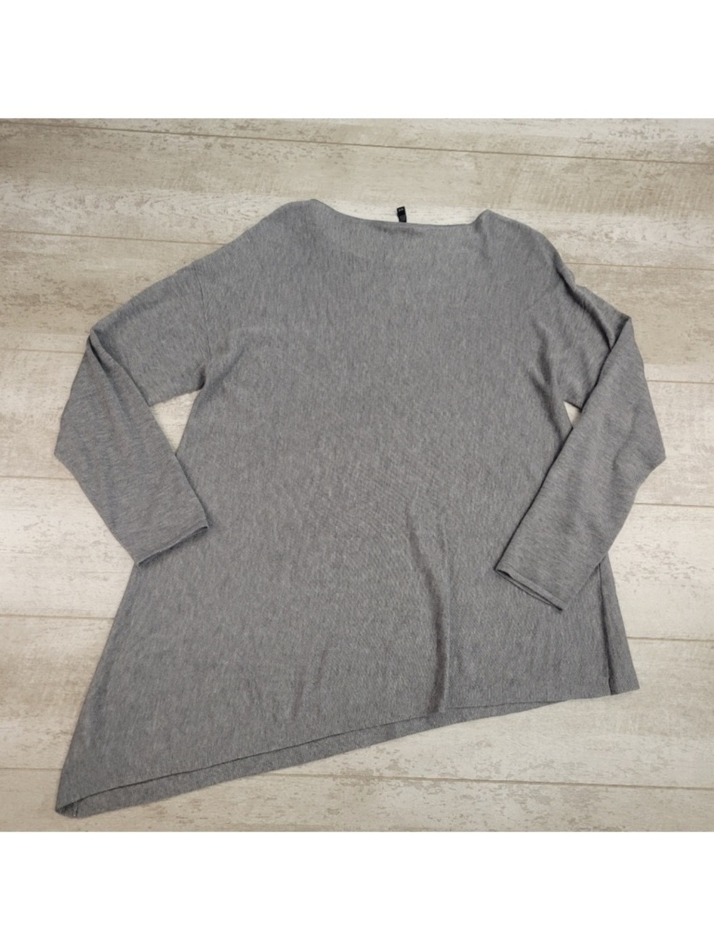 Eileen Fisher Asymmetrical Hem Merino Wool Sweater - Picture 2 of 2